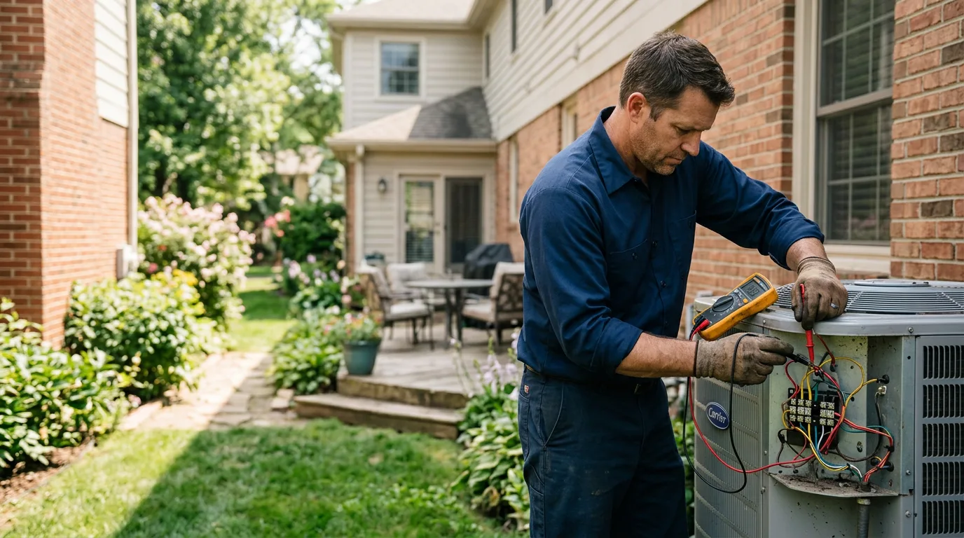 HVAC technician working near Amherst, NH